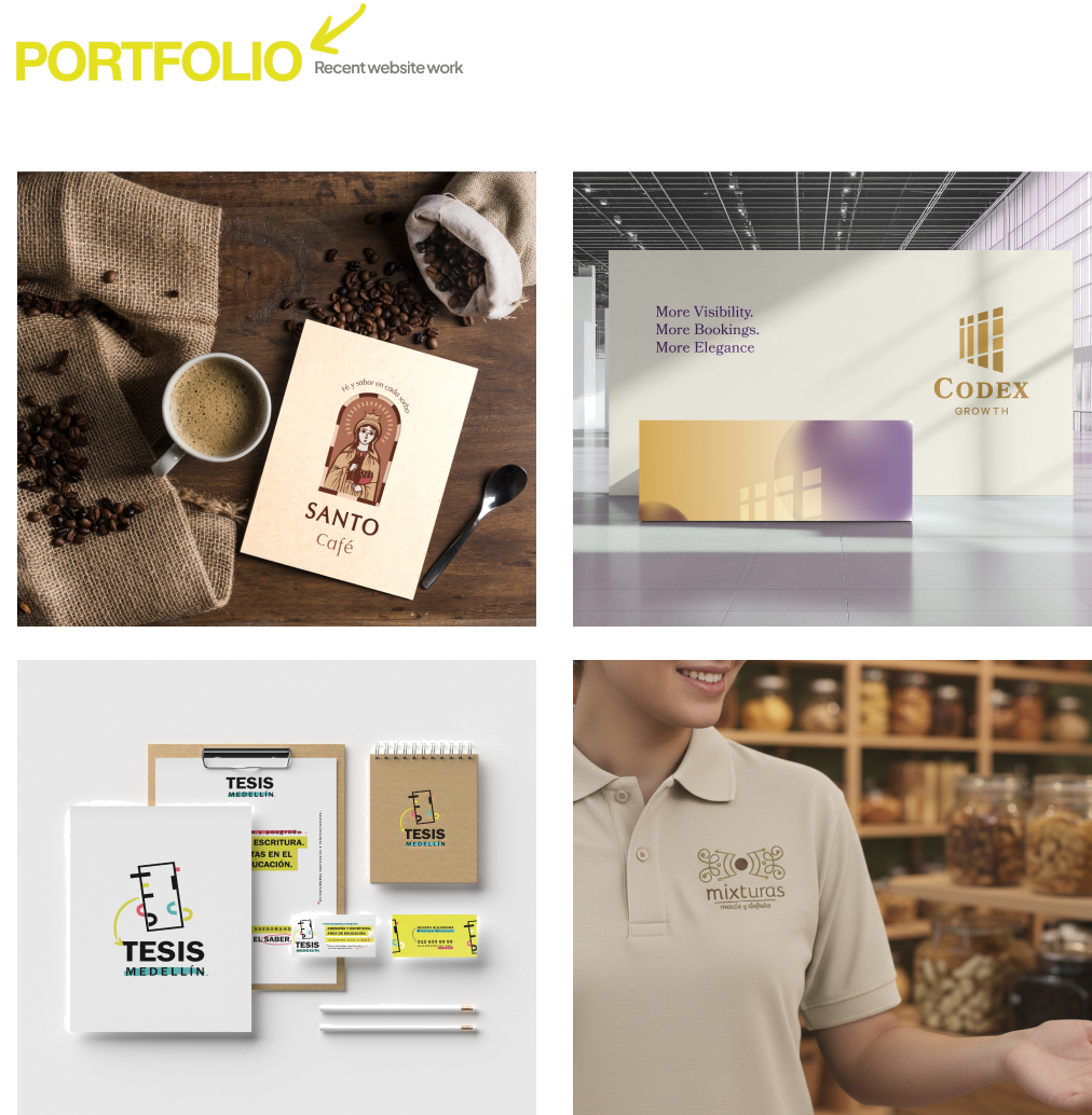 Portfolio and recent website work.